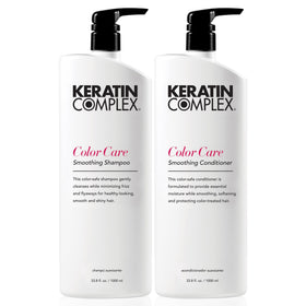 Keratin Complex duo front packaging shows bottles and benefits