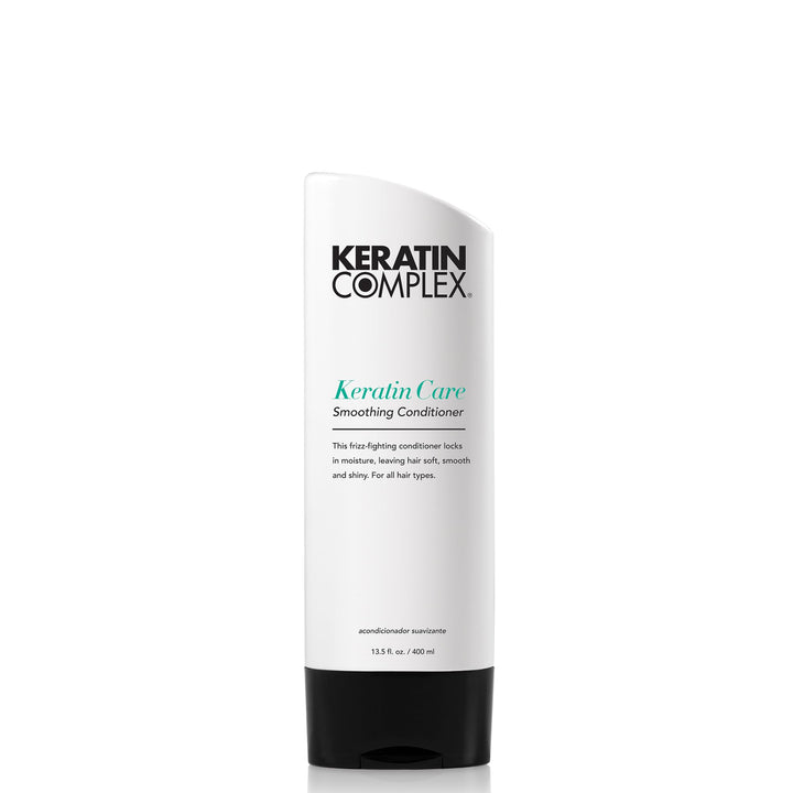 Keratin Complex front bottle showing product size and branding, promotes easy identification and trust
