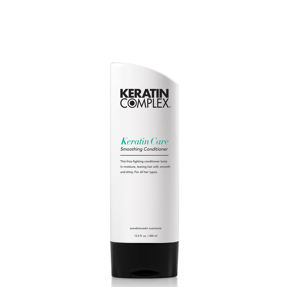 Keratin Complex front bottle showing product size and branding, promotes easy identification and trust