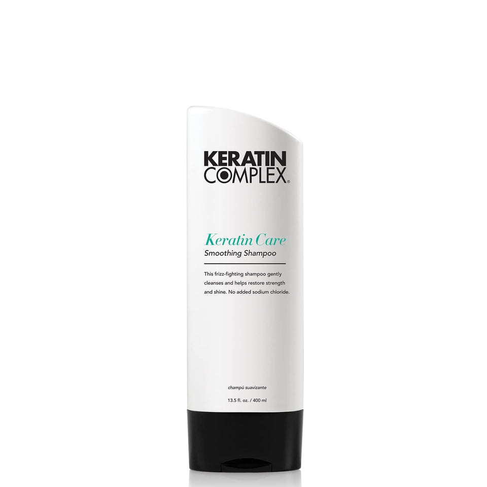 Keratin Complex front bottle showing product branding and size benefit