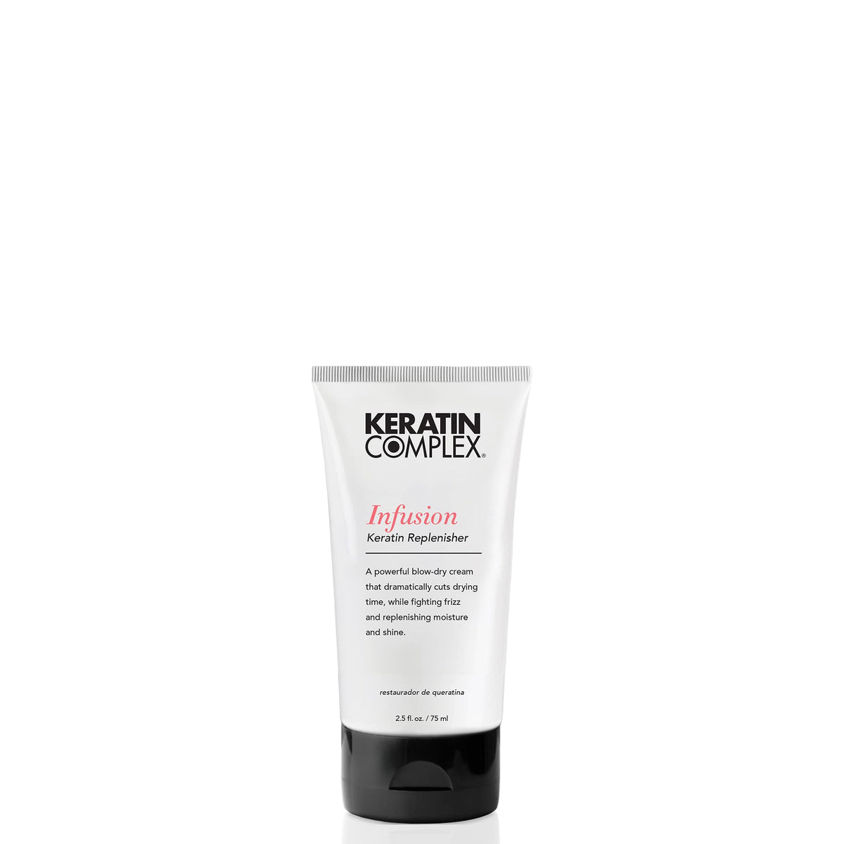 Keratin Complex front packaging showing bottle and label for easy identification and quick styling benefit