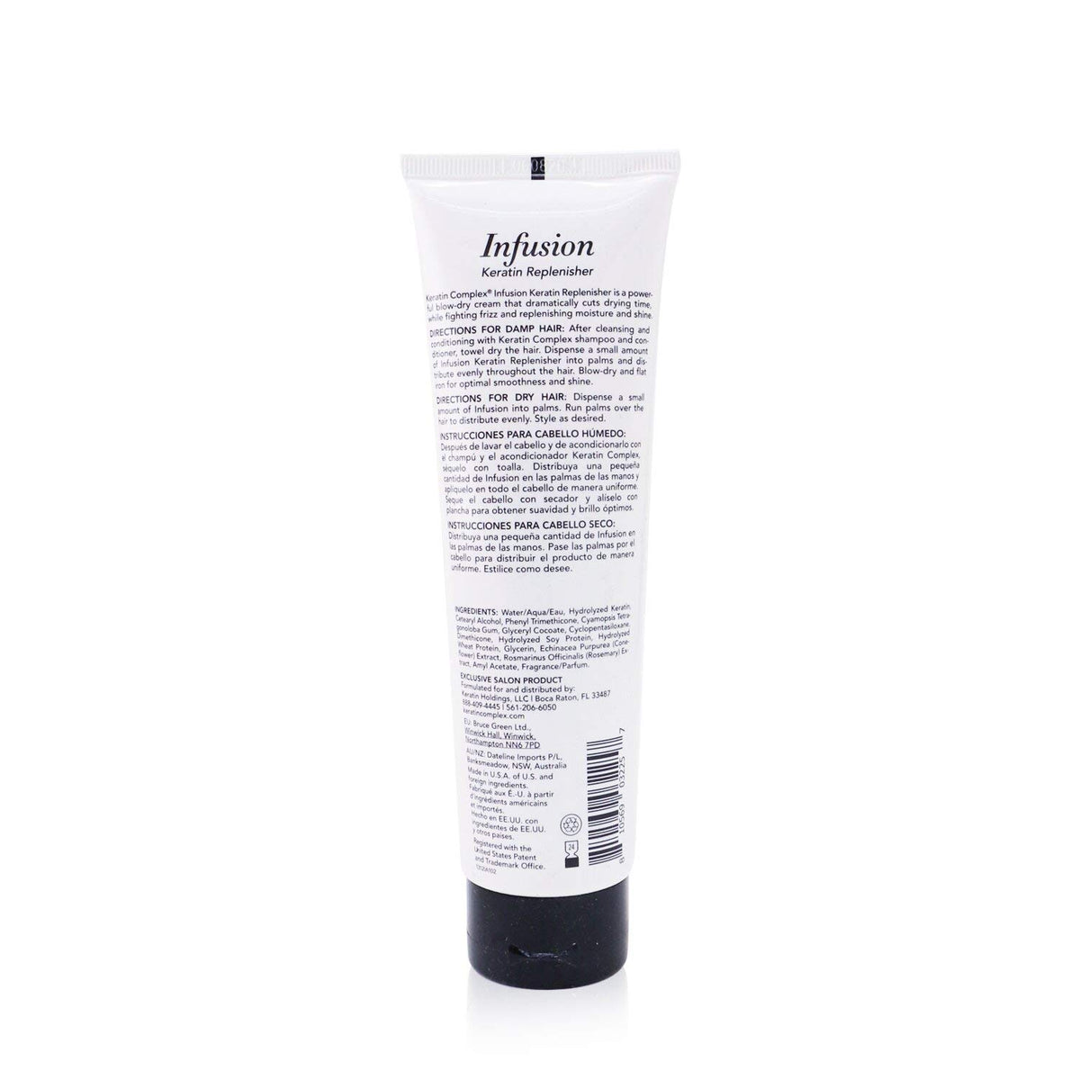 Keratin Complex applied to damp hair before blow-dry demonstrating frizz control benefit