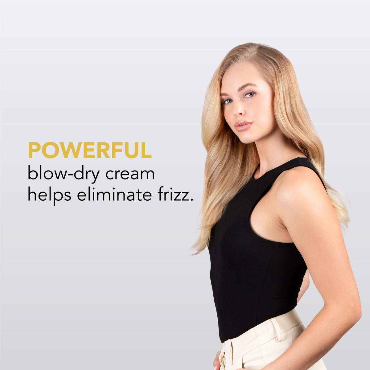 Keratin Complex 2.5 fl oz size and scale next to a brush to show travel-friendly styling primer