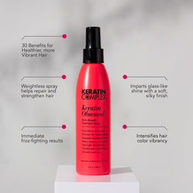 Keratin Complex spray nozzle close-up demonstrating easy mist application benefit