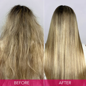 Keratin Complex texture droplet highlighting lightweight formula and nourishing feel