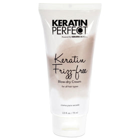 Keratin Perfect front view of 2.5oz tube showing branding and compact travel size benefit