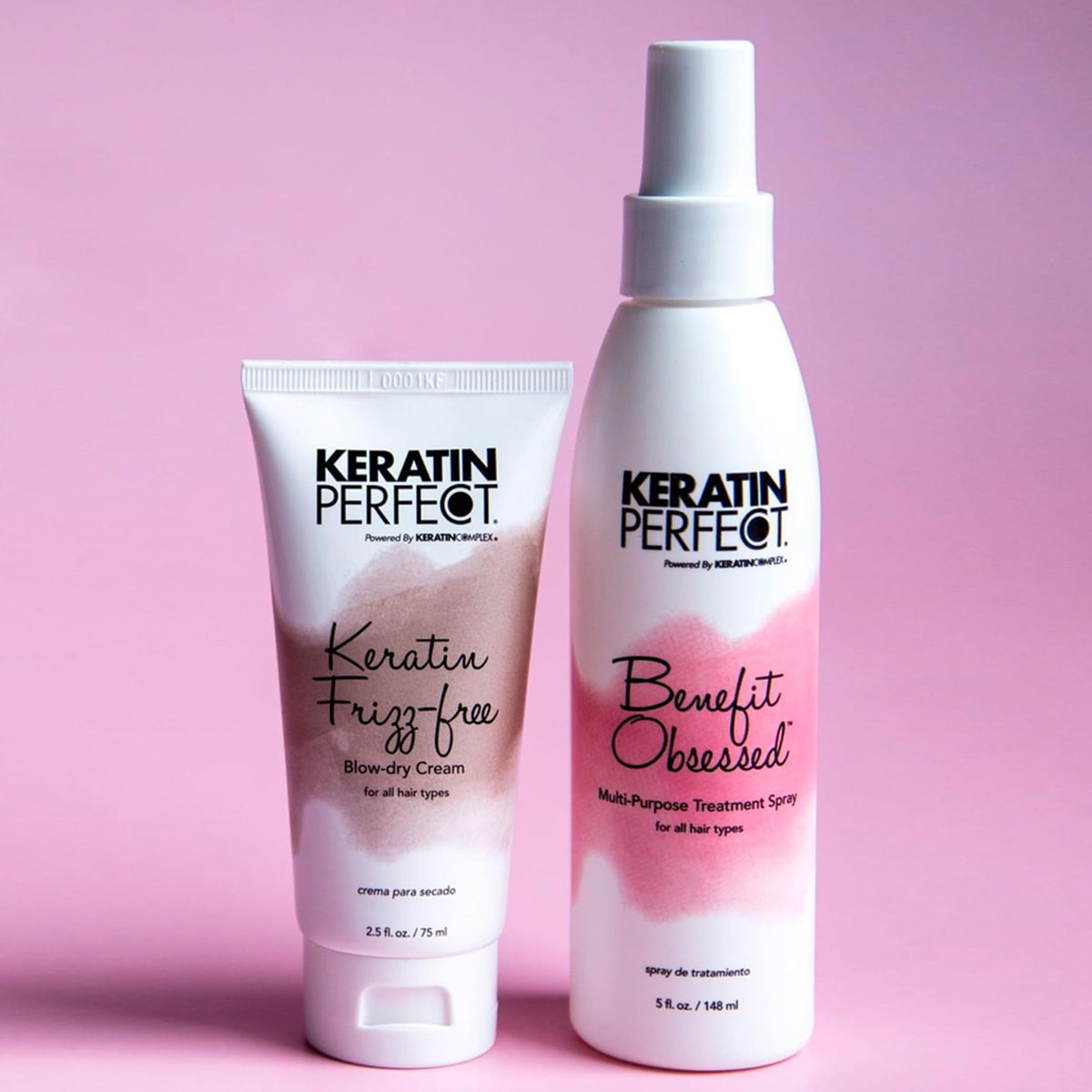 Keratin Perfect held by stylist to show professional-grade results at home benefit
