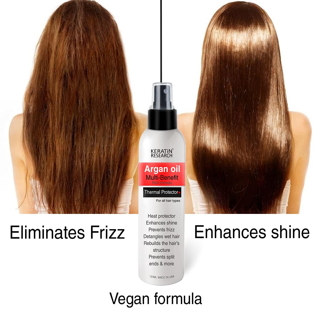 KERATIN RESEARCH bottle next to ruler showing product size and portability