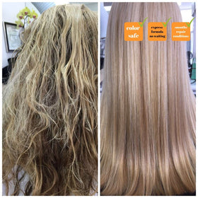 Kerazon Professional after-treatment smooth hair result demonstrating reduced frizz