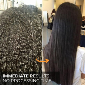 Kerazon Professional product being applied to hair in hand for control
