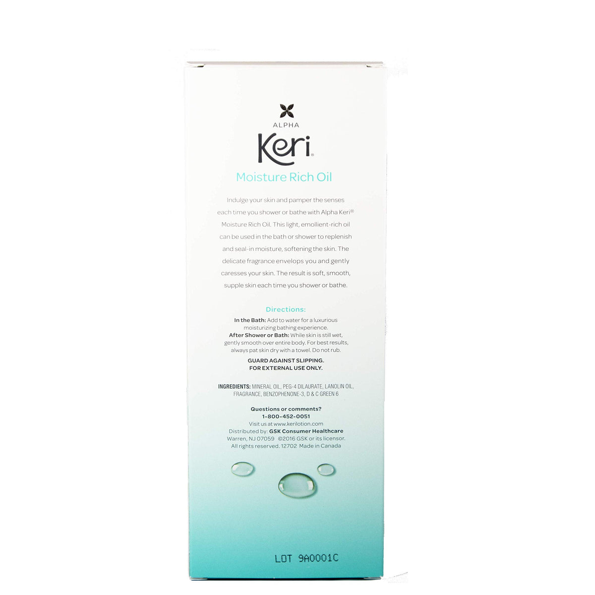 Keri close-up texture of oil demonstrating lightweight emollient feel