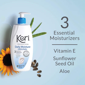 Keri pump bottle close-up highlighting easy dispensing benefit