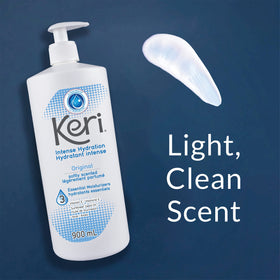 Keri lotion creamy texture close-up for easy application