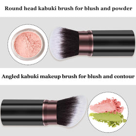 Keriloo brush applying liquid foundation for smooth, even coverage benefit