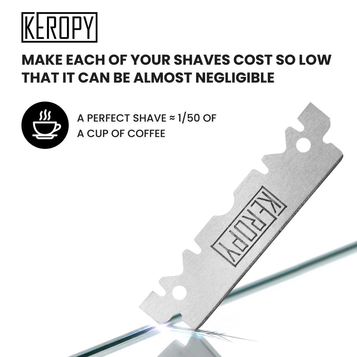Keropy blade loaded in straight razor demonstrating secure fit and reliable performance