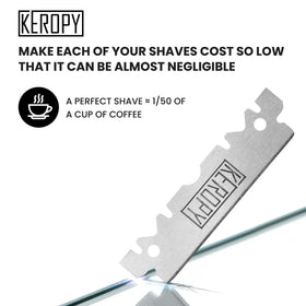 Keropy blade loaded in straight razor demonstrating secure fit and reliable performance
