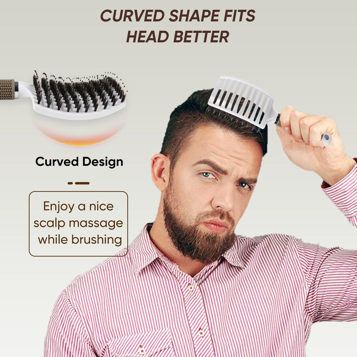 Kertiberif brush held in hand to show scale and comfortable grip advantage