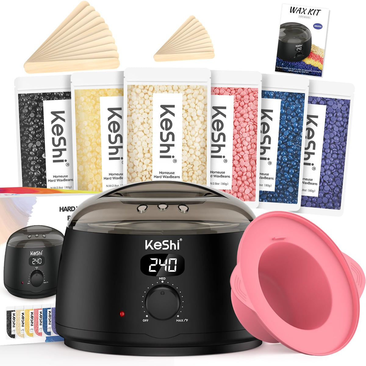 KeShi size comparison hand next to warmer illustrating compact footprint