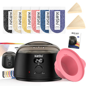 KeShi kit front packaging showing full at-home waxing set and convenience