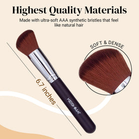 KESHIMA close-up of synthetic bristles highlighting dense soft fibers and smooth blending
