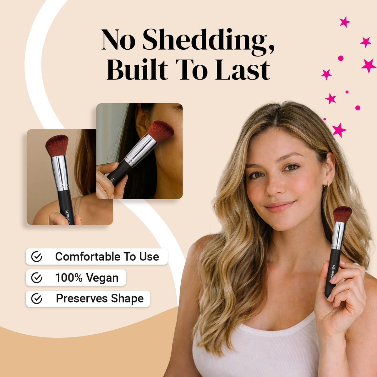 KESHIMA buffing powder bronzer to airbrush skin and even coverage