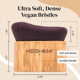KESHIMA close-up of soft synthetic bristles demonstrating gentle blending benefit