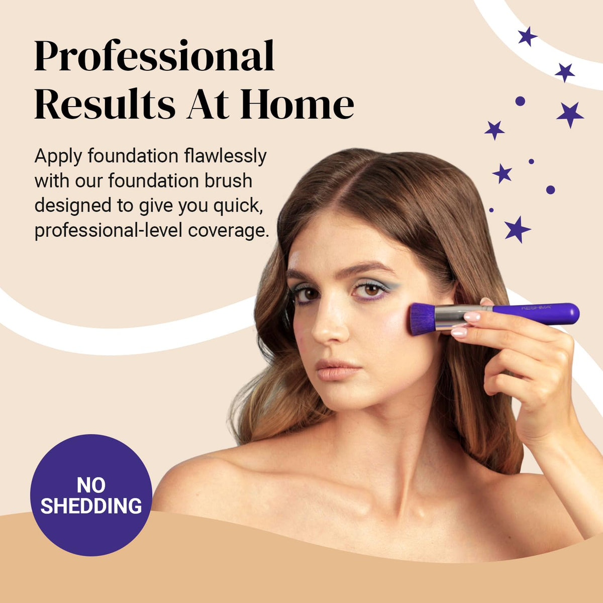 KESHIMA bristles close-up highlighting dense synthetic fibers for smooth, streak-free blending
