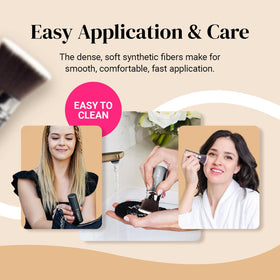 KESHIMA brush in use applying foundation for even streak-free coverage