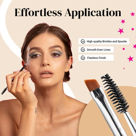 KESHIMA brush in use creating sharp winged liner for controlled, professional results
