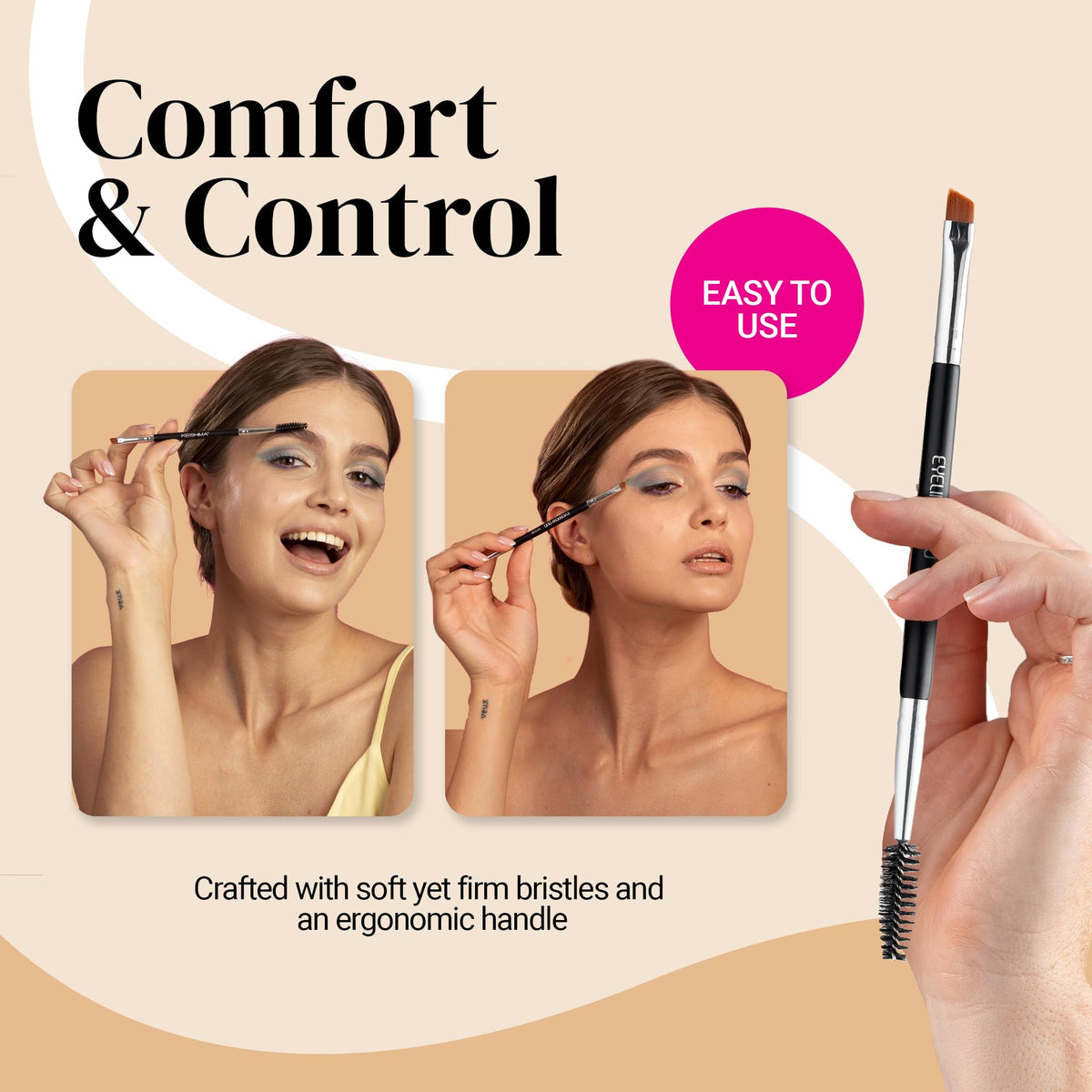KESHIMA close-up of angled synthetic bristles demonstrating fine control and pigment pickup