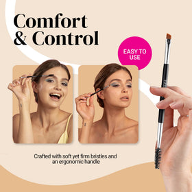 KESHIMA close-up of angled synthetic bristles demonstrating fine control and pigment pickup