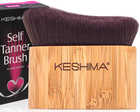 KESHIMA front view of kabuki brush showing dense bristles for streak-free application