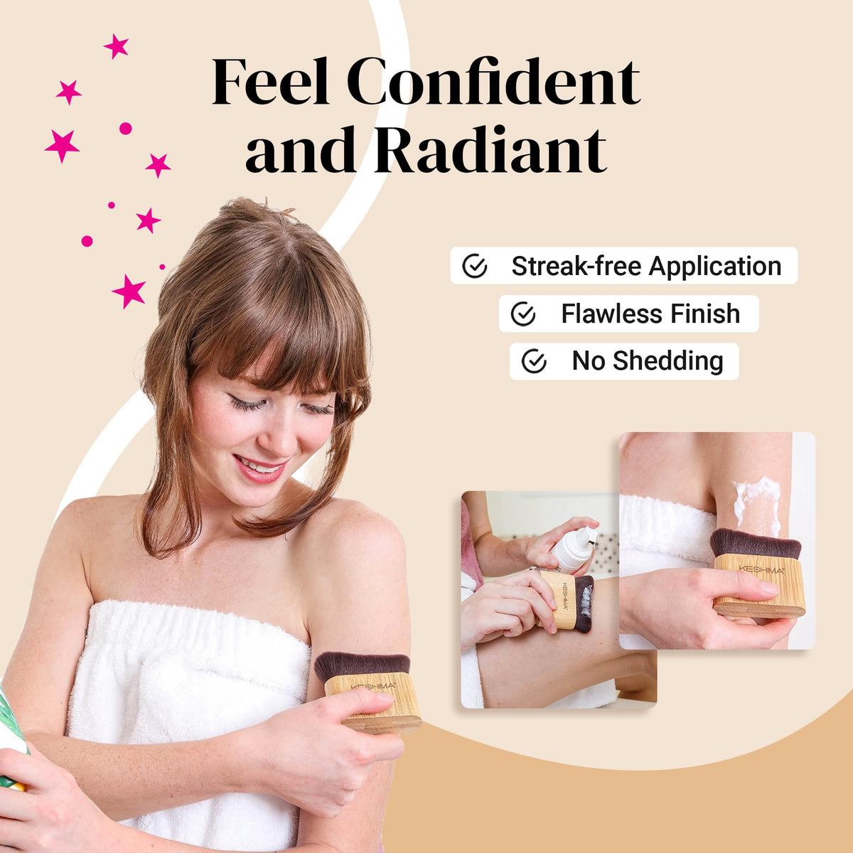 KESHIMA wooden handle detail offering comfortable grip and precise control