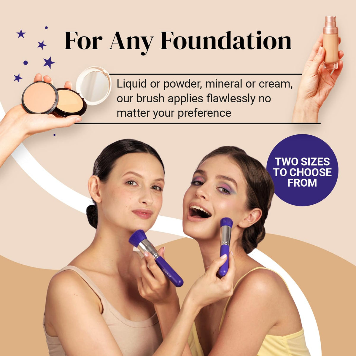 KESHIMA buffed foundation texture close-up illustrating seamless finish and reduced streaks