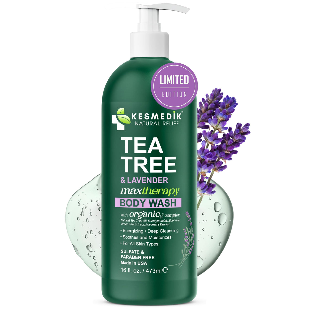 KESMEDIK front packaging showing bottle and label, promotes gentle cleansing