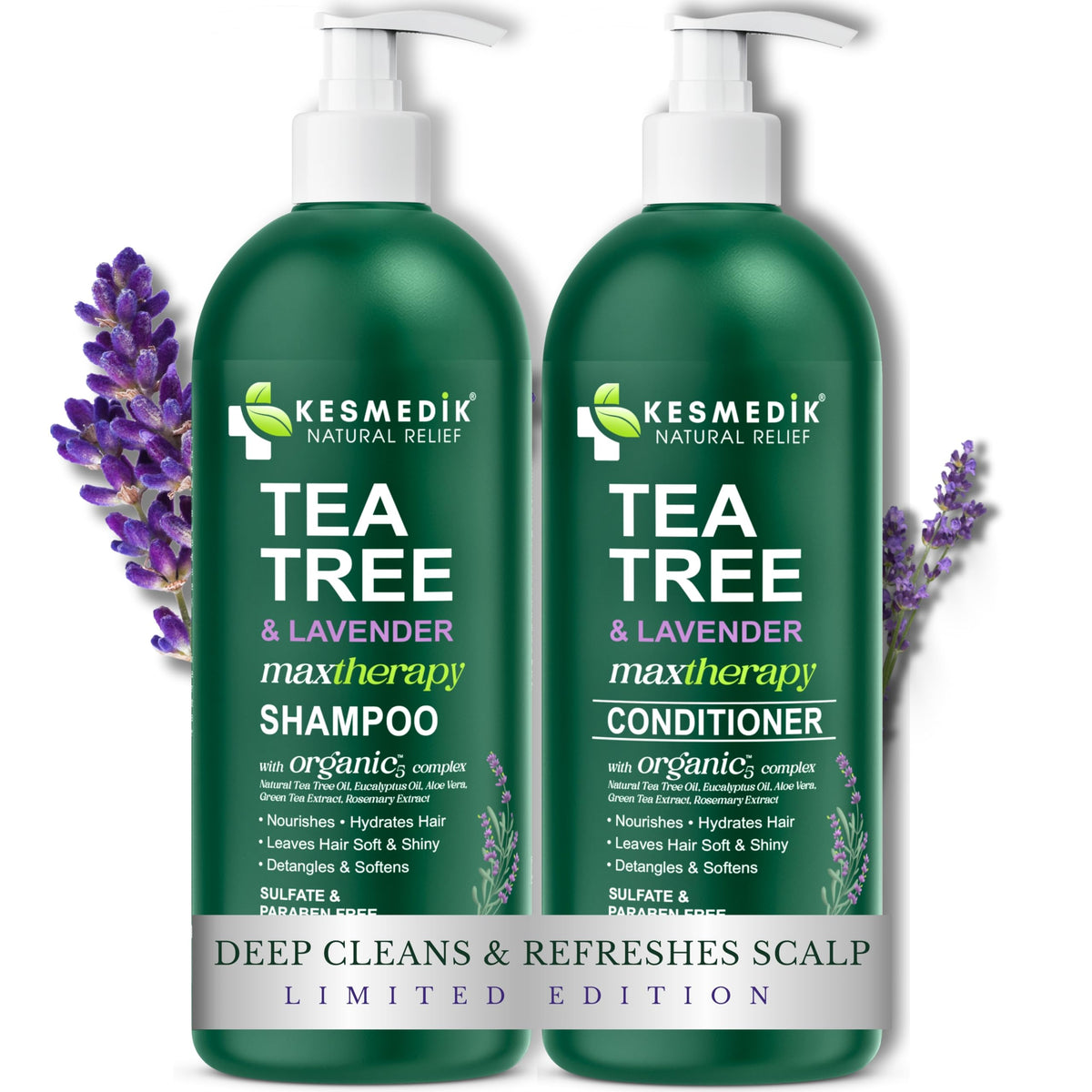 KESMEDIK front packaging showing shampoo and conditioner for gentle cleansing