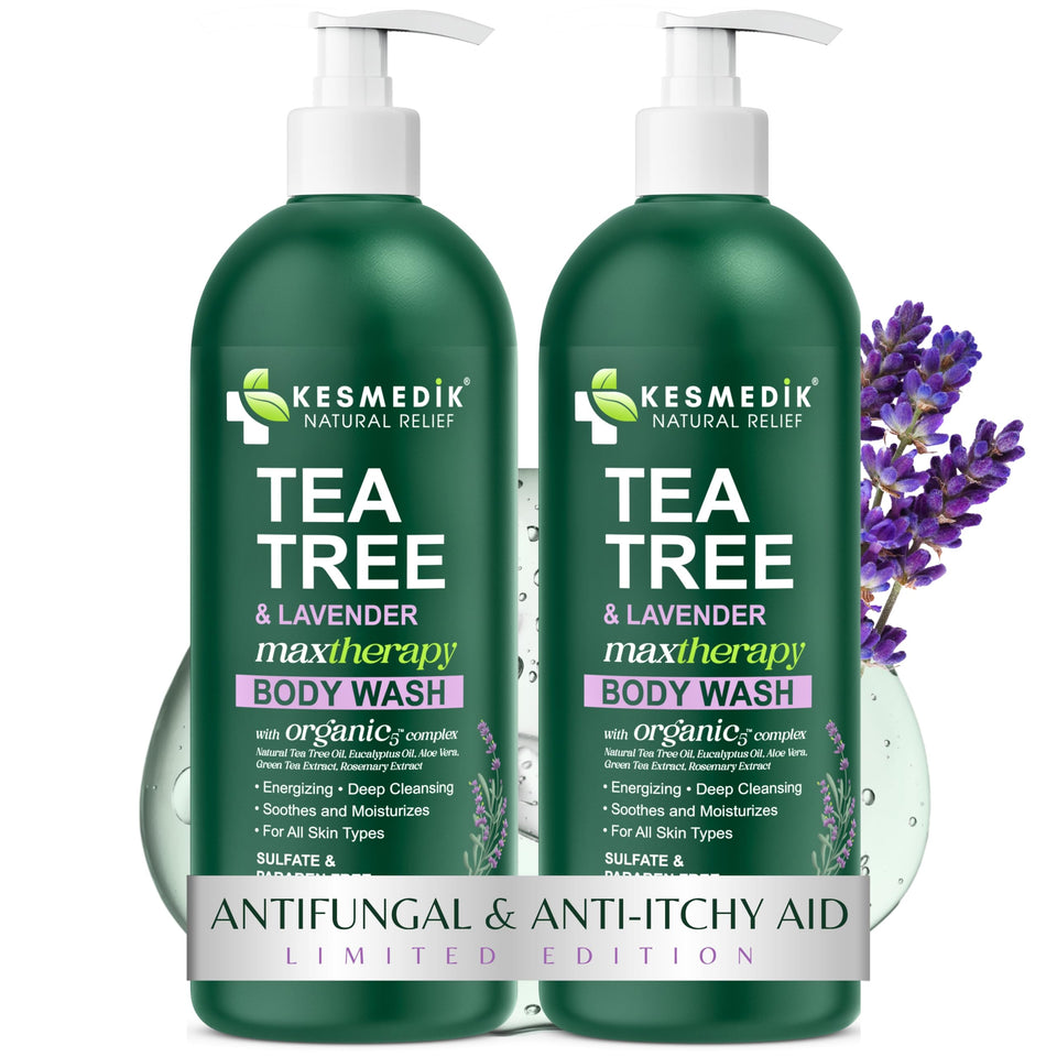 KESMEDIK front packaging showing tea tree lavender benefits