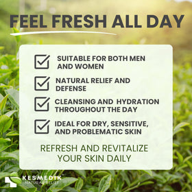 KESMEDIK ingredients label close-up highlighting tea tree and aloe