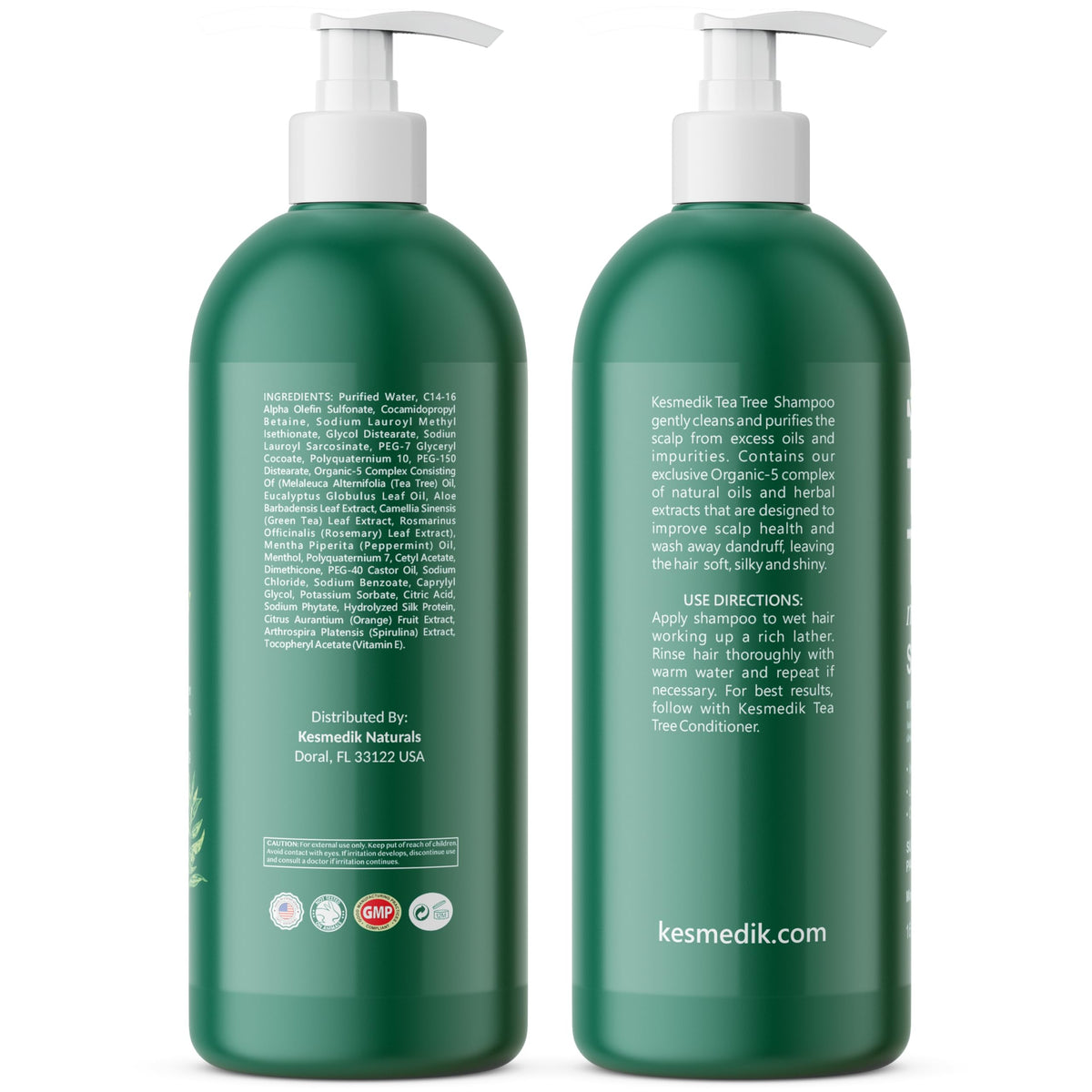 KESMEDIK label and ingredients list emphasizing sulfate-free, gentle formula