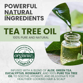 KESMEDIK ingredient label highlighting tea tree and biotin