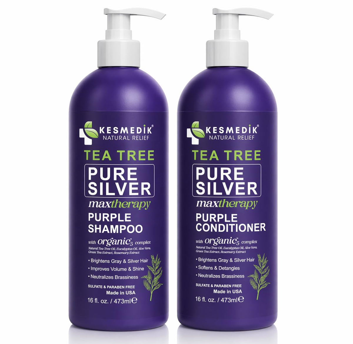KESMEDIK size scale and bottle label, clarifies product details and color-safe formulation
