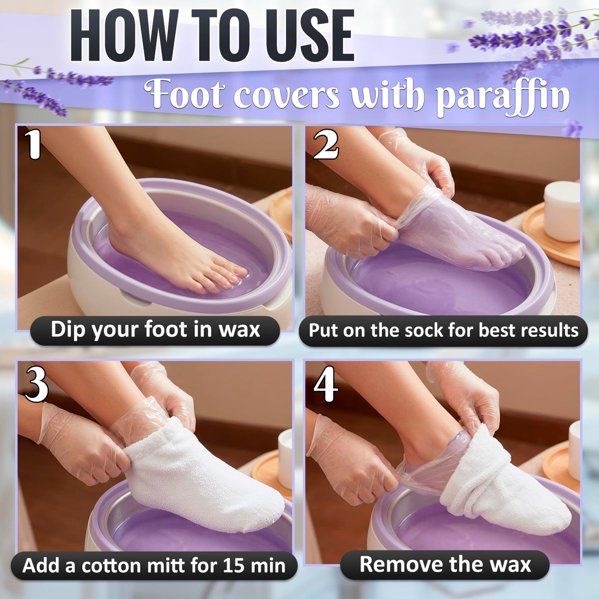 KETAR booties worn after paraffin wax application enhancing product retention