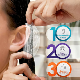 KETAR ear covers in use during shower showing splash protection