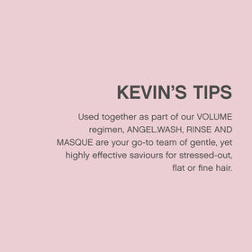 KEVIN.MURPHY ANGEL.WASH label close-up showing key ingredients like oat protein and green tea