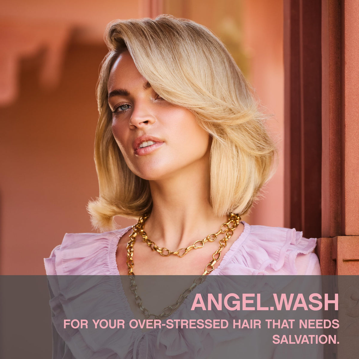KEVIN.MURPHY ANGEL.WASH pump close-up highlighting easy dispensing and salon convenience