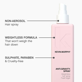 KEVIN.MURPHY stylist applying spray to hair for instant lift and hold