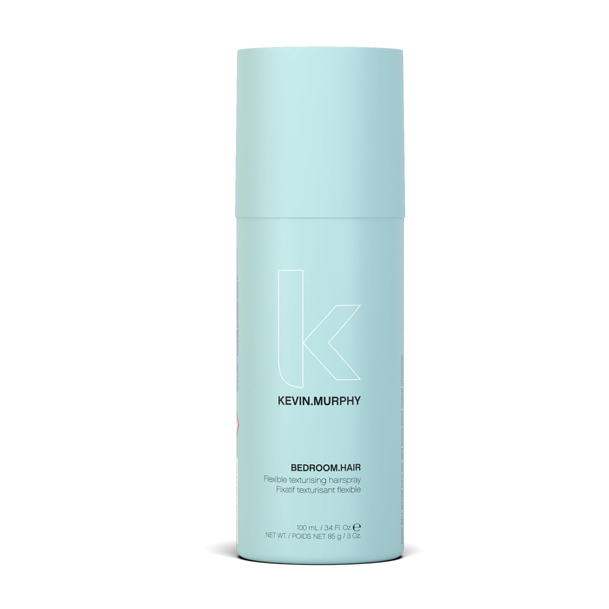KEVIN.MURPHY BEDROOM.HAIR front bottle view showing sleek packaging and travel size benefit