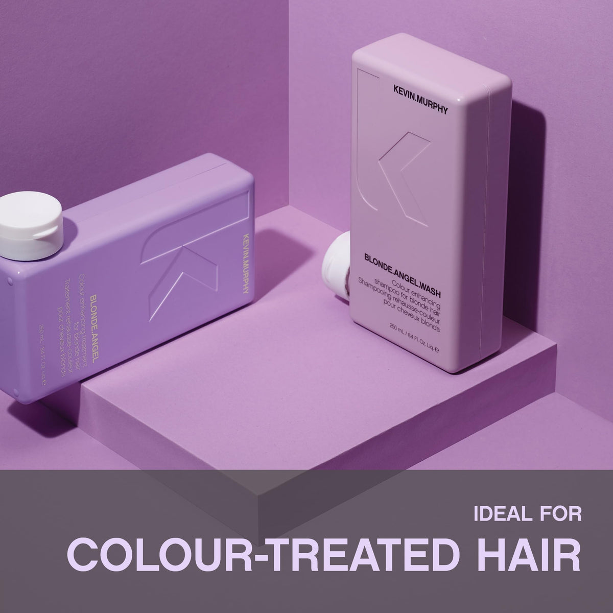 KEVIN.MURPHY before and after comparison showing reduced brassiness and cooler tone