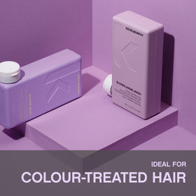 KEVIN.MURPHY before and after comparison showing reduced brassiness and cooler tone