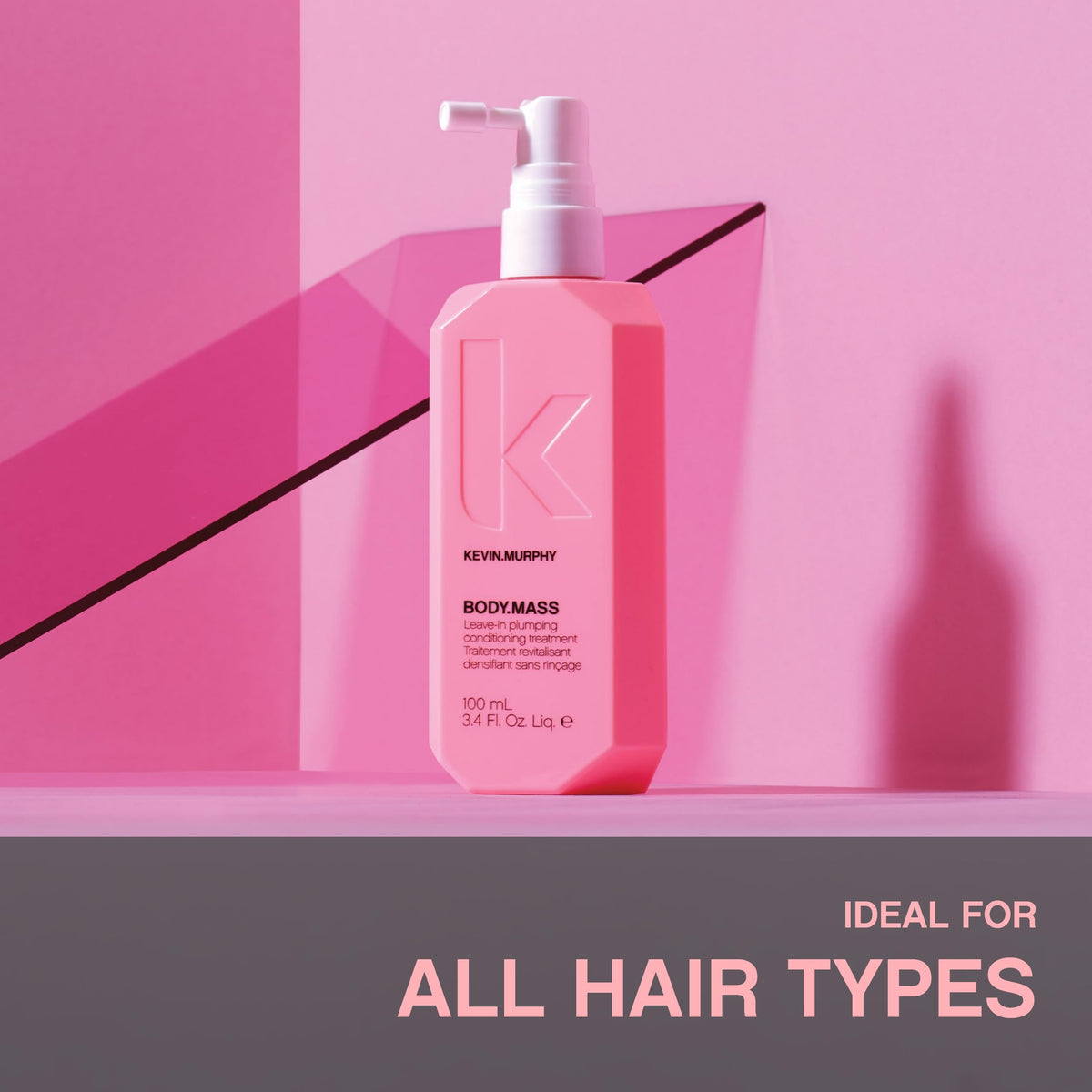 KEVIN.MURPHY applying BODY.MASS to damp hair for improved volume and manageability